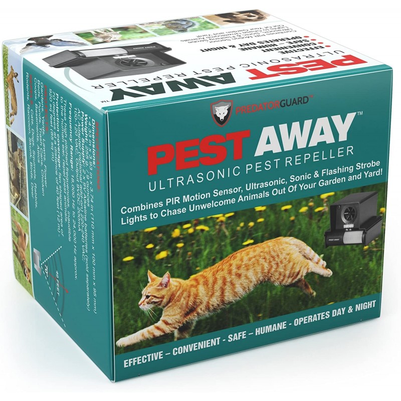 Repelente de gatos ultrasónico, alarma de luz y sonido ahuyentador de  animales, carga solar, repelente de insectos a prueba de agua para perros y  gatos, etc.